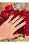 Zircon Stone V Design Gold Color Women's Ring |   Multi-Row Sparkling Stylish Ring