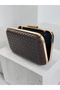 Brown Gold Detailed Hand-Woven Leather Special Series Women's Evening Dress Bag - 4