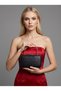 Black Color Silver Detailed Hand-Woven Leather Special Series Women's Evening Dress Bag
