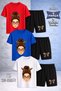 Kids' Girls' Ribbon Full Face Custom Printed Crew Neck 3-Piece T-Shirt - Shorts Set