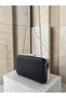 Black Color Silver Detailed Hand-Woven Leather Special Series Women's Evening Dress Bag - 4