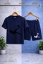 Children's Rovasata Adam Black Custom Printed Crew Neck 3-Piece T-Shirt - Shorts Set - 4