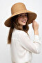 Women's Camel Sparkling Stone Straw Beach Hat |   Wide Brim Sun Protection Fedora - 3