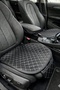 Car Seat Cushion (Leather) Front and Rear Set 3 Pieces Add Style to Your Vehicle Black - Gray Pattern