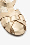 Gold Genuine Leather Women's Strappy Cage Sandals - 3