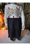 Girl's Summer Hat Dress Anti-Sweat Cotton Floral Ladybug Navy Blue - 5