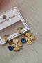 316L Stainless Steel Anti-Tarnish Evil Eye Beaded Clover Model Women's Earrings - 2
