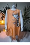 Girl's Summer Combed Cotton Dress Anti-Sweat Cotton Giraffe Salmon Dress - 7