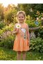 Girl's Summer Combed Cotton Dress Anti-Sweat Cotton Giraffe Salmon Dress - 3