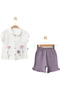 Baby Girl Short Sleeve Floral Top and Shorts Set 100% Cotton - 2