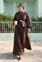 Blouse with Buckle and Skirt with Elastic Waist Set 51345