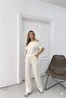 Women's Modal Fabric Casual Off-Shoulder Short Sleeve Blouse and Pants Two-Piece Set 0087 - 2
