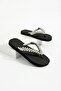 Sandy Women's Black Silver Bead Detailed Stylish Special Design Flip-Flops Summer Beach Slippers - 3
