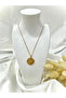 Stone Sun & Crescent Steel Necklace - 3