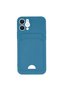 Apple iPhone 12 Case Kelvin Silicone with Business Card Holder - Blue