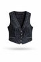 Bohem Style Smoked Effect Black Denim Jeans Vest - 2