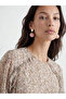 Nevavm Ruffled Oval Neck Floral Chiffon Dress with a Difference - 3