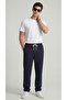 Men's Navy Blue Linen Trousers Muslin Fabric Oversize Comfortable Fit Daily Use - 5