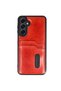 Samsung Galaxy A16 5g Case Sara Leather Case with Business Card - Red