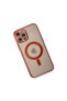 Apple iPhone 12 Pro Case Magneticsafe Laser Silicone - Red - 4