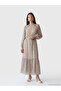 Nevavm Ruffled Oval Neck Floral Chiffon Dress with a Difference - 2