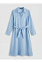 Nevavm with a Difference of Lcw Studio Blue Striped Belted Poplin Shirt Dress - S6B355Z8-Len