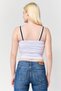 Women Square Neck Sleeveless Graphic Print Tank Top, White - 4