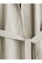 Beige Double-Breasted Collar Oversized Women's Trench Coat - 6