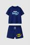 100% Cotton Boys' Blue Shorts and T-Shirt Set