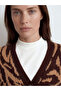 Nevavm Women's V-Neck Patterned Knitwear Cardigan with a Difference - 3