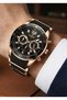 Men's Black Rose Case Black Metal Silicone Cord Sports Wristwatch 2 Years Warranty - 2