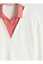 Natuvera Shirt Collar Striped Women's Sweatshirt - 6