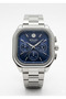 Men's Navy Blue Dial Metal Cord Square Case Multifunction Wristwatch 2 Years Warranty