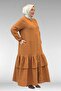 66002 Plus Size Skirt with Ruffled Sleeves and Elastic Muslin Robe - Cinnamon - 4