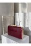 Burgundy Color Gold Detailed Thick Crocodile Patterned Women's Evening Dress Bag Wedding Engagement Graduation - 7