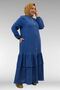 66002 Plus Size Skirt with Ruffled Sleeves and Elastic Muslin Fabric - Indigo