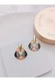 Orange Gray Claret Red Vintage Gold Women's Earrings - 3