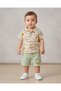 Baby Boy Animals Printed 6-9-12-18-24 Months Muslin Shirt Holiday 2-Piece Stylish Top and Bottom Set