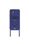 Samsung Galaxy A14 4g Case Zuma Silicone with Ring for Business Card - Navy Blue - 2