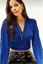 Women Body Blouse Long Sleeve Crop Bustier Chic Blouse - 2