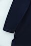Floral Embroidered Crew Neck Combed Cotton Tunic - Navy Blue - 7