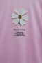 Floral Embroidered Crew Neck Combed Cotton Tunic - Pink - 5