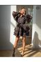 Elegant Leopard Print Ruffled Shirt Dress with Belt - 2