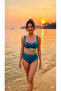Petrol Green Draped Bikini Set High Waist Without Support and Underwire 2026 New Season