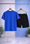 Kids' Eagle Black Attack Printed Crew Neck T-Shirt - Shorts Set - 2