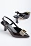 Thalia Black Patent Leather Buckle Detailed Thin Heeled Shoes - 3