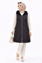 |   Quilted Vest / Cap |   Black Color |   Hooded |   Zippered