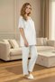 Women's Scallop Lace 3-Piece Maternity Pajama Set with Dressing Gown - 6