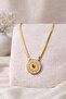 Sparkling Quarter Model Fish Back Chain Necklace - 4