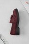 Tasseled Burgundy Nubuck Genuine Leather Women's Loafer Shoes Daily Classic Tassel Detailed Shoes - 4